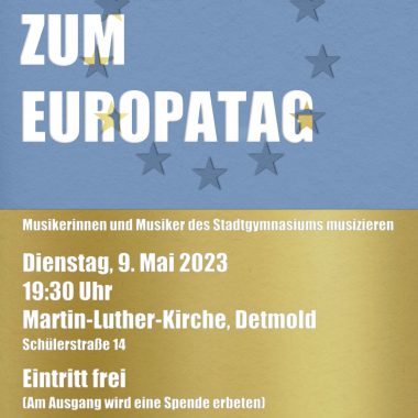 Europakonzert des Stadtgymnasiums Detmold 09.05.2023 Plakat