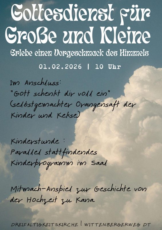 Plakat zum Gottesdienst für Große und Kleine DFK