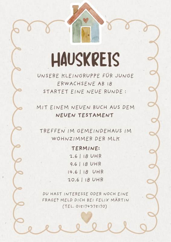Hauskreis für junge Erwachsene Flyer
