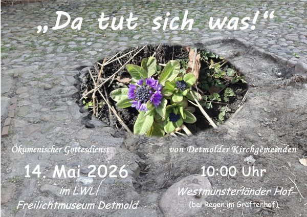 Plakat Christi Himmelfahrts Freiluft Gotesdienst im Freillichtmuseum Detmold kath ref. luth.