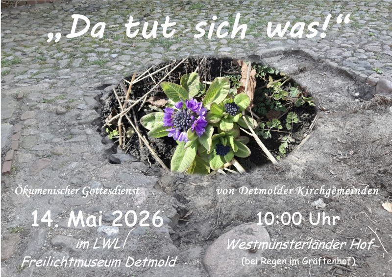 Plakat Christi Himmelfahrts Freiluft Gotesdienst im Freillichtmuseum Detmold kath ref. luth.